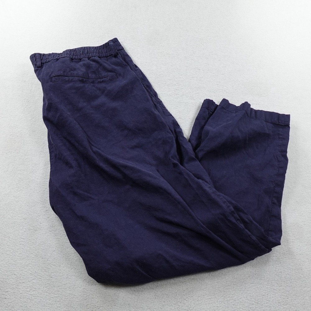 Theory Curtis B Eco Crunch Pants Mens 38 Blue Linen Blend Tabered Chino Preppy